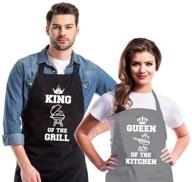 👫 saukore funny aprons for couples, his and hers aprons set, kitchen aprons with 2 pockets for cooking baking grilling - cute anniversary wedding bridal shower christmas apron gifts for joyful couples logo