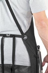 img 3 attached to 👨 Versatile and Stylish Black Denim Apron with Adjustable Crossback Design, 4 Convenient Pockets, and Generous Size of 34 x 27 Inches - Perfect for Men and Women in Various Home and Commercial Environments - Hudson Durable Goods