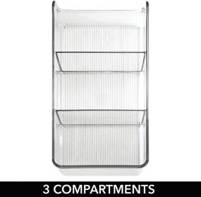 img 2 attached to 🍽️ mDesign Clear Plastic Food Storage Organizer with 3 Compartments - Ideal for Kitchen Cabinet, Pantry, Shelf, Drawer, Fridge, Freezer Organization - Holds Snack Bars - Ligne Collection