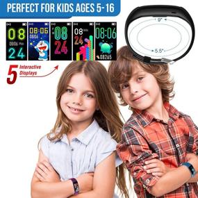 img 3 attached to Inspiratek Kids Fitness Tracker For Girls And Boys Age 5-16 (4 Color)- Waterproof Fitness Watch For Kids With Heart Rate Monitor Outdoor Recreation