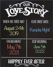img 4 attached to 🖤 JennyGems Our Love Story Chalkboard: Perfect Wedding Decor & Couples Gift, Handcrafted American Made Wood Sign