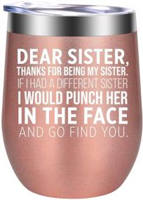 img 4 attached to 🎁 Sisters Gifts: Hilarious & Heartwarming Presents for Sisters - GSPY Sister Wine Tumbler Cup