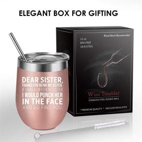 img 2 attached to 🎁 Sisters Gifts: Hilarious & Heartwarming Presents for Sisters - GSPY Sister Wine Tumbler Cup