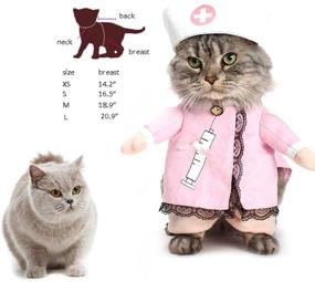 img 2 attached to 🐾 WORDERFUL Dog Cat Doctor Nurse Costume: Dress Your Pet as a Veterinarian with this Halloween Jeans Outfit!