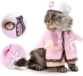 img 3 attached to 🐾 WORDERFUL Dog Cat Doctor Nurse Costume: Dress Your Pet as a Veterinarian with this Halloween Jeans Outfit!