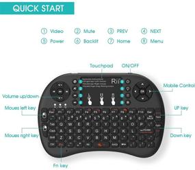 img 1 attached to 🔍 Rii 2.4GHz Mini Wireless Keyboard: Backlit Touchpad & QWERTY, Remote Control for Laptop/PC/Tablets/Windows/Mac/TV/Xbox/PS3/Raspberry Pi - Black