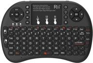 🔍 rii 2.4ghz mini wireless keyboard: backlit touchpad & qwerty, remote control for laptop/pc/tablets/windows/mac/tv/xbox/ps3/raspberry pi - black logo