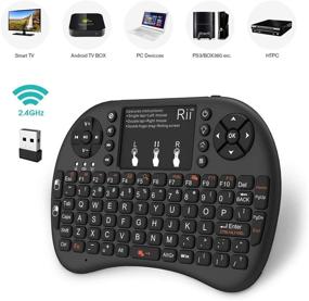 img 2 attached to 🔍 Rii 2.4GHz Mini Wireless Keyboard: Backlit Touchpad & QWERTY, Remote Control for Laptop/PC/Tablets/Windows/Mac/TV/Xbox/PS3/Raspberry Pi - Black