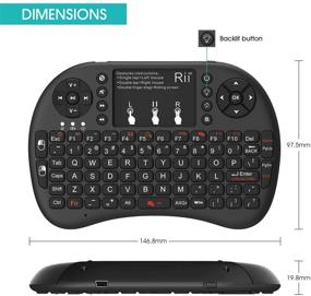 img 3 attached to 🔍 Rii 2.4GHz Mini Wireless Keyboard: Backlit Touchpad & QWERTY, Remote Control for Laptop/PC/Tablets/Windows/Mac/TV/Xbox/PS3/Raspberry Pi - Black