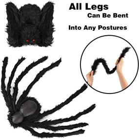 img 1 attached to Dreampark Halloween Spider Decorations: Realistic Hairy Spiders 🕷️ Set for Indoor & Outdoor Creepy Decor (6 Different Sizes)