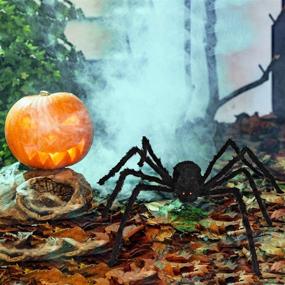 img 2 attached to Dreampark Halloween Spider Decorations: Realistic Hairy Spiders 🕷️ Set for Indoor & Outdoor Creepy Decor (6 Different Sizes)