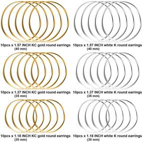 img 2 attached to Set of 60 Beading Hoop Earring Findings for Jewelry Making | Round Earring Hoops for DIY Crafts | Bulk Pack of Hoops in 30mm, 35mm, and 40mm Sizes