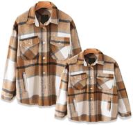 flannel family shacket checked outfits girls' clothing and tops, tees & blouses logo