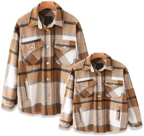 img 4 attached to Flannel Family Shacket Checked Outfits Girls' Clothing and Tops, Tees & Blouses