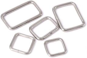 img 2 attached to 🔗 Swpeet 100 Pcs Assorted Metal Rectangle Rings for Belt Bags DIY Accessories - Multiple Sizes Available