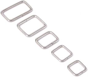 img 1 attached to 🔗 Swpeet 100 Pcs Assorted Metal Rectangle Rings for Belt Bags DIY Accessories - Multiple Sizes Available