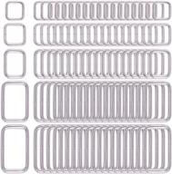 🔗 swpeet 100 pcs assorted metal rectangle rings for belt bags diy accessories - multiple sizes available logo