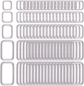 img 4 attached to 🔗 Swpeet 100 Pcs Assorted Metal Rectangle Rings for Belt Bags DIY Accessories - Multiple Sizes Available