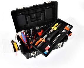 img 3 attached to 🔧 GANCHUN 16-Inch Plastic Tool Box: Ideal Storage Solution for Home Tools - Spare Parts Boxes, Removable Partitions, and Multiple Compartments