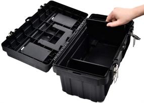 img 1 attached to 🔧 GANCHUN Пластиковый инструментальный ящик 16 дюймов: идеальное хранилище для домашних инструментов - ящики для запасных частей, съемные перегородки и несколько отделений