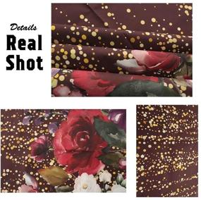 img 2 attached to Burgundy Red Flowers Backdrop: Golden Glitter Floral Décor for Birthday, Bridal Shower, Wedding, and Anniversary Photography!