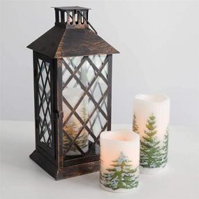 img 1 attached to 🎄 Eldnacele Green Tree Christmas Deco Flameless Flickering Candles: Battery Operated LED Candles with Timers - Pack of 3 Tiered Pillars