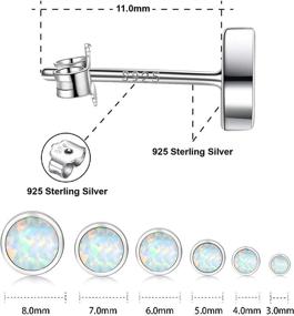 img 3 attached to Sterling Earrings 3Mm 8Mm Simulated Hypoallergenic Girls' Jewelry