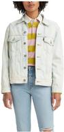 levis ex boyfriend trucker jackets concrete women's clothing for coats, jackets & vests logo