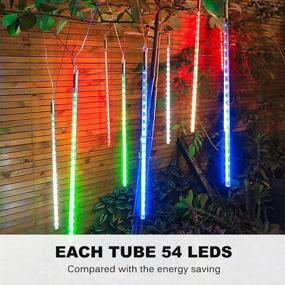 img 3 attached to 🌠 Meteor Lights, SHONCO 30CM 10Tubes 540LED Meteor Shower Raindrop Lights - Waterproof Snow Falling Icicle Lights - Outdoor Cascading String Lights for Garden Party Wedding Christmas Tree Patio - Colored