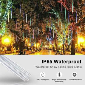 img 2 attached to 🌠 Meteor Lights, SHONCO 30CM 10Tubes 540LED Meteor Shower Raindrop Lights - Waterproof Snow Falling Icicle Lights - Outdoor Cascading String Lights for Garden Party Wedding Christmas Tree Patio - Colored