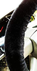 img 1 attached to 3Pcs/Set Fashion Faux Wool Fur Furry Steering Wheel Cover, Short Hair Soft Fluffy Handbrake Cover, Gear Shift Cover - Universal Thickening Fuzzy Warm Non-Slip Auto Interior (Automatic, Black)