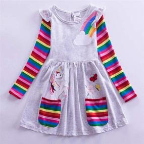 img 3 attached to 🌈 Stunning Rainbow Dresses: JUXINSU Butterfly 81035 Fuchsia Girls' Clothing for Dresses