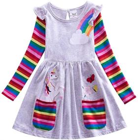 img 4 attached to 🌈 Stunning Rainbow Dresses: JUXINSU Butterfly 81035 Fuchsia Girls' Clothing for Dresses