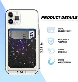 img 3 attached to 🌟 Magsafe Wallet for iPhone 12 - Multi Pocket Vegan Leather Card Holder - Secure Credit Card Holders - Apple Mag Safe Compatible (Star)