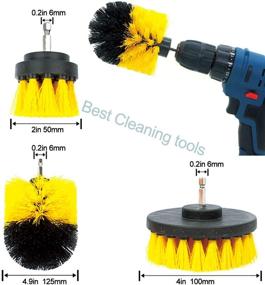 img 2 attached to 🧹 Electric Drill Brush Accessories Kit - Deesse Kitchen Cleaning Brush Set | Power Scrubber Attachments for Grout, Floor, Tub, Shower, Tile, Car, Oil, Carpet