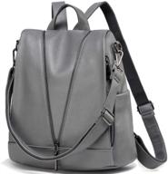 🎒 grey women backpack purse: stylish pu leather anti-theft casual shoulder bag with large capacity & waterproof design logo