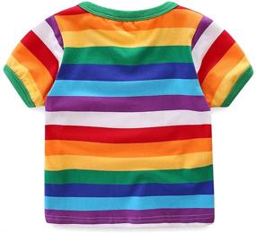 img 3 attached to 🌈 Mud Kingdom Boys T-Shirts: Vibrant Rainbow Stripe Design for Stylish Kids