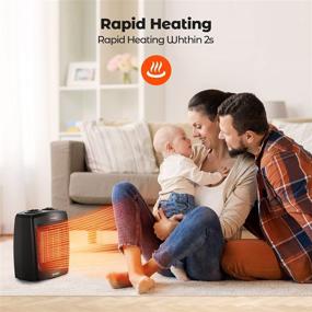 img 3 attached to 🔥 Andily Space Heater Electric Heater - Compact Ceramic Small Heater with Thermostat, Ideal for Home and Office Use, 750W/1500W