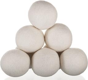 img 1 attached to 🧺 Woolzies Wool Dryer Balls: 6 XL Natural Fabric Softener Balls - Pack of 2