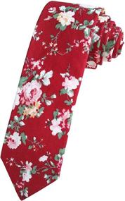 img 1 attached to Simpowe Floral Printed Cotton Necktie Men's Accessories