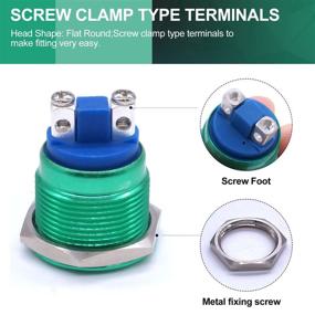 img 1 attached to Twidec / 19Mm Waterproof Green Metal Shell Momentary Flat Push Button Switch 3A/12~250V SPST 1NO Start Button For Car Modification Switch （Quality Assurance For 1 Years）M-19-G-P