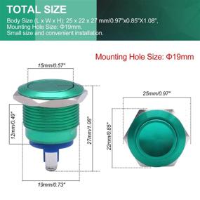 img 2 attached to Twidec / 19Mm Waterproof Green Metal Shell Momentary Flat Push Button Switch 3A/12~250V SPST 1NO Start Button For Car Modification Switch （Quality Assurance For 1 Years）M-19-G-P