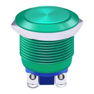 twidec / 19mm waterproof green metal shell momentary flat push button switch 3a/12~250v spst 1no start button for car modification switch （quality assurance for 1 years）m-19-g-p logo