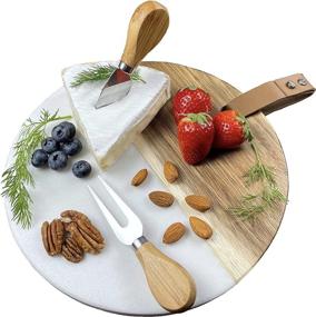 img 4 attached to 🎁 Exquisite Marble Wood Charcuterie Board - Perfect House Warming Gift