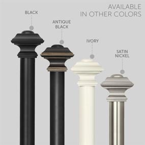 img 2 attached to 👉 Ivilon Square Finials Curtain Rod - 1 1/8 inch Rod, Adjustable Length 28-48 Inches, Antique Black