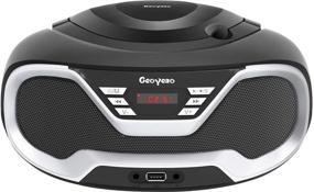 img 4 attached to 🎵 Enhanced Portability: 2 in 1 CD Player Bluetooth Boombox with FM Radio, USB, AUX Input, and Headphone Jack - Stereo Sound System
