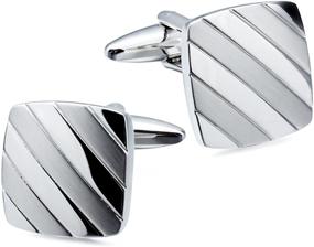 img 1 attached to HAWSON Brushed Metal Cufflinks Clip