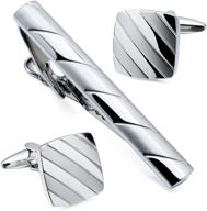 hawson brushed metal cufflinks clip logo