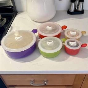 img 2 attached to Evelots Microwave/Freezer Bowls: Convenient Food Storage Set with Lids - BPA Free Plastic, Set of 5