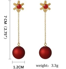 img 3 attached to 🎄 Women's Christmas Stud Earrings: Festive Trees, Snowmen, Bells, and Snowflake Dangle Drops - Perfect Holiday Gift for Girls